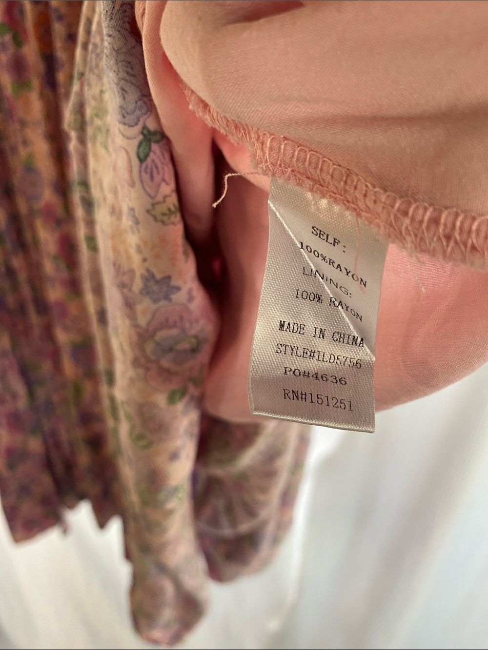 in loom - lavender, peach, green and pink flutter sleeve flowy dress - Picture 4 of 8